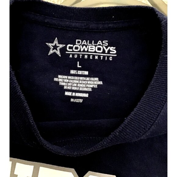 DALLAS COWBOYS AUTHENTIC MENS NAVY CREW NECK COTTON GRAPHIC T-SHIRT SIZE LARGE - Picture 3 of 6